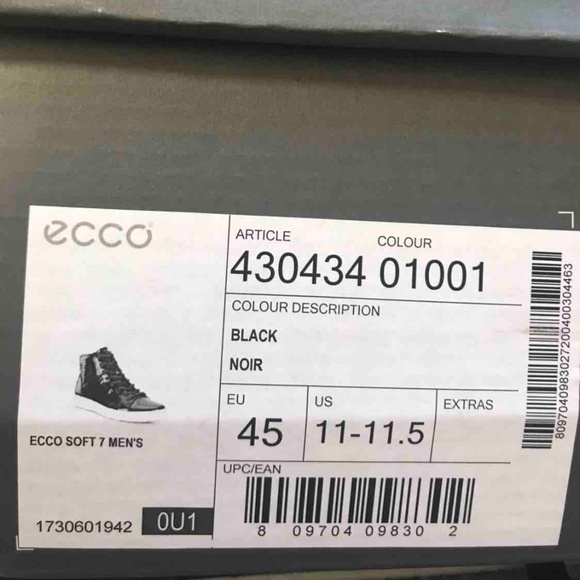 NWT ECCO Soft 7 Luxe High Top Patent Leather Black - Picture 8 of 8